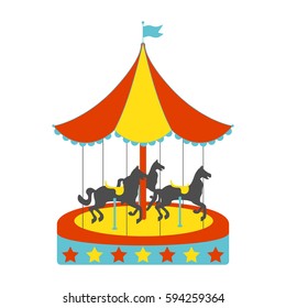 Happy Cartoon Children Ride On Carousel Stock Vector (Royalty Free ...