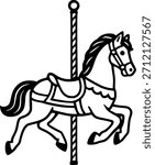carousel horses isolated icon design sign, symbol, vector, art