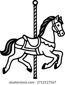carousel horses isolated icon design sign, symbol, vector, art
