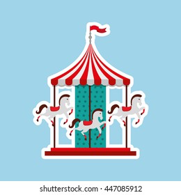 carousel horses isolated icon design, vector illustration  graphic 