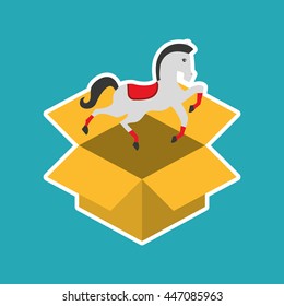 carousel horses isolated icon design, vector illustration  graphic 