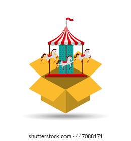 carousel horses isolated icon design, vector illustration  graphic 