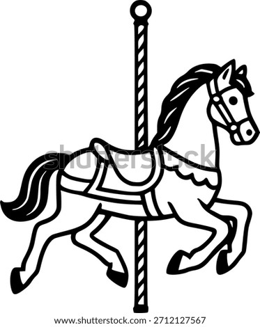 carousel horses isolated icon design sign, symbol, vector, art