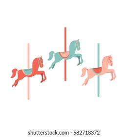 Carousel Horses. Vector illustration
