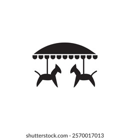 Carousel icon black and white vector outline sign