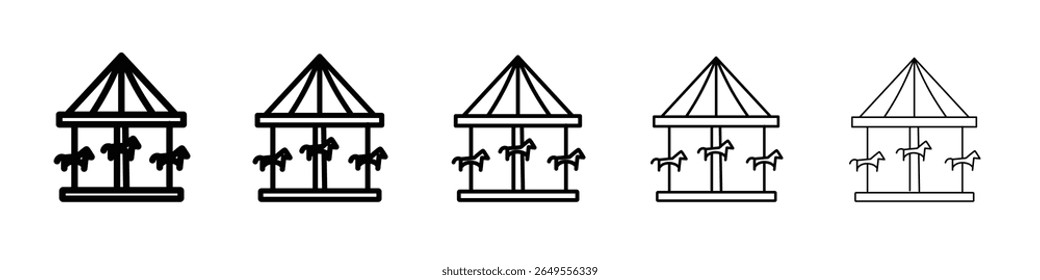 Carrusel icono blanco y negro signo de Vector