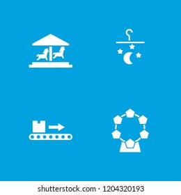 Carousel icon. collection of 4 carousel filled icons such as luggage scan. editable carousel icons for web and mobile.