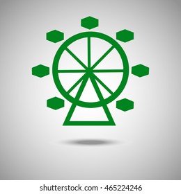 Carousel icon. Flat style. Grey background. Vector illustration.
