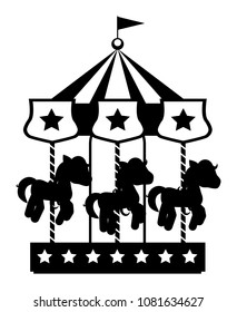 carousel icon with horses decorated with stars