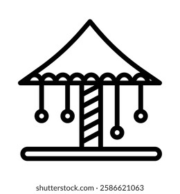 Carousel icon illustration in line style. Perfect for website mobile app presentation. Suitable for any user interface and user experience