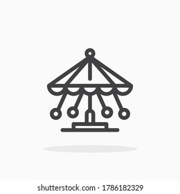 Icono de carrusel en estilo de línea. Para tu diseño, logotipo. Ilustración vectorial. Stroke editable.