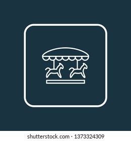 Carousel icon line symbol. Premium quality isolated carnival element in trendy style.