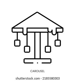 icono de carrusel. Signo de estilo lineal aislado en fondo blanco. Ilustración del vector
