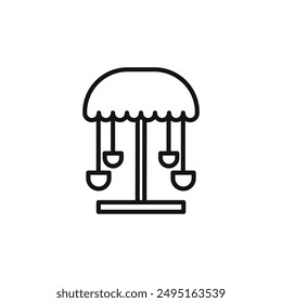 Carousel icon outline collection in black and on white background