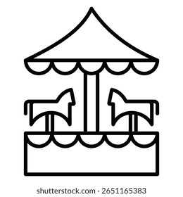 Karussell-Symbol Umriss isoliertes Logo-Zeichen