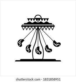 Carousel Icon, Roundabout, Merry Go Round Ride Vector Art Illustration