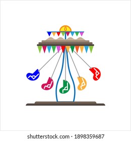 Carousel Icon, Roundabout, Merry Go Round Ride Vector Art Illustration