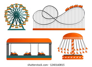 Carousel icon set. Cartoon set of carousel vector icons for web design