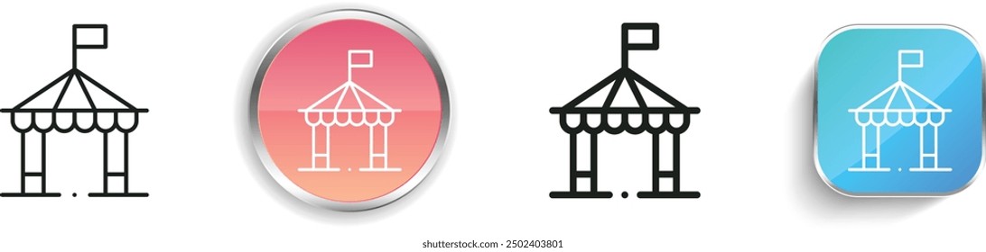 carousel icon. Thin Linear, Regular and Button Style Design Isolated On White Background