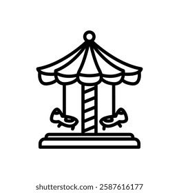 carousel icon vector, line style icon