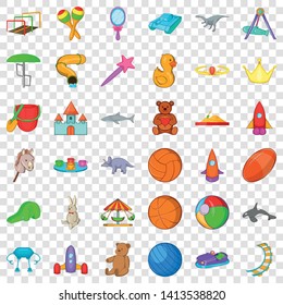 Carousel icons set. Cartoon style of 36 carousel vector icons for web for any design