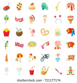 Carousel icons set. Cartoon style of 36 carousel vector icons for web isolated on white background