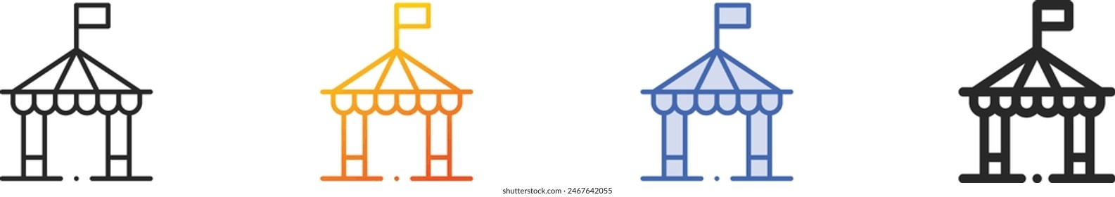 carousel icon.Thin Linear, Gradient, Blue Stroke and bold Style Design Isolated On White Background