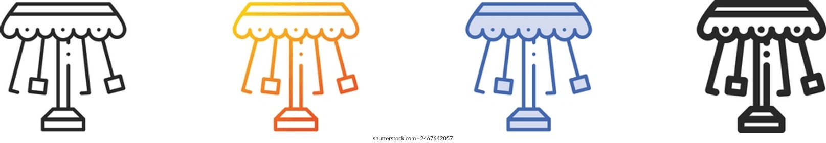 carousel icon.Thin Linear, Gradient, Blue Stroke and bold Style Design Isolated On White Background