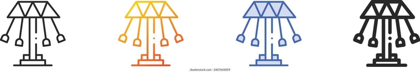 carousel icon.Thin Linear, Gradient, Blue Stroke and bold Style Design Isolated On White Background
