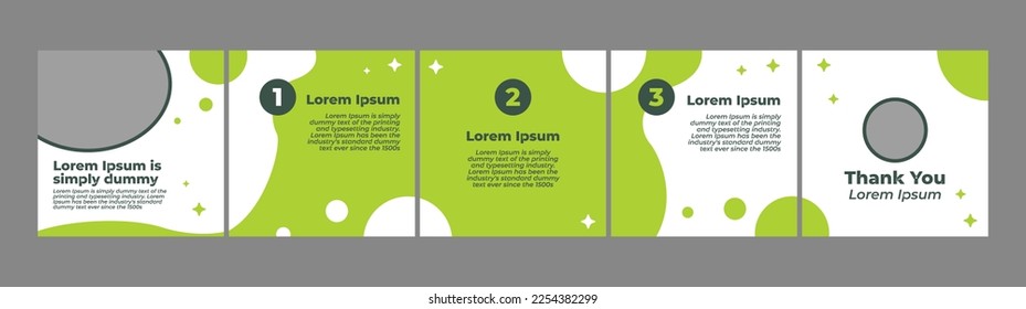 carousel layout mockup template with green theme for social media post