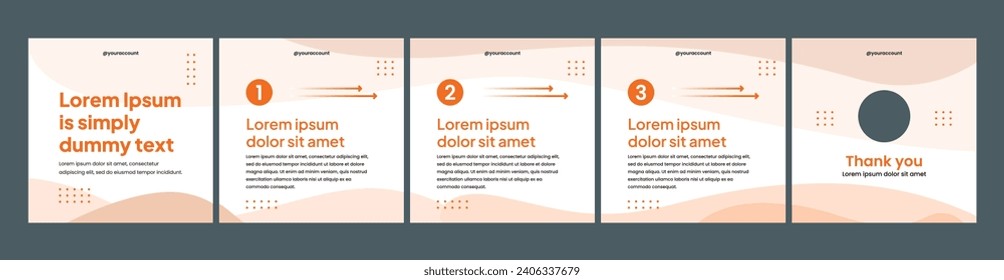 carousel layout template for social media. banner, carousel or microblog template with a warm color theme