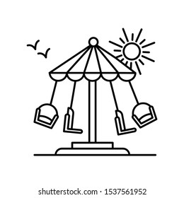 Carousel line icon, outline vector sign, linear style pictogram isolated on white. Symbol, logo illustration. Editable stroke. Pixel perfect vector graphics