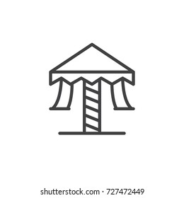 Carousel line icon, outline vector sign, linear style pictogram isolated on white. Symbol, logo illustration. Editable stroke