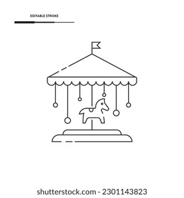 Carousel Line Icon Vector Design.