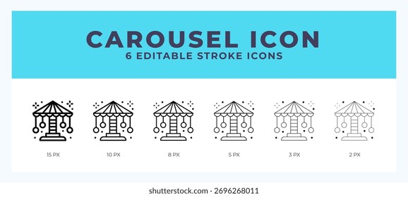 Ilustração do vetor do ícone de linha do carrossel. Estilos da moda.