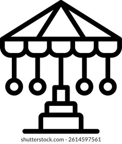 Carousel Line Vector Icon Design