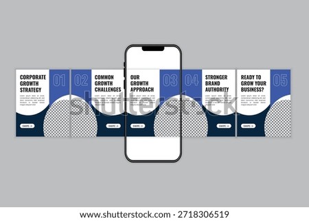 Carousel or microblog design template for corporate growth strategy