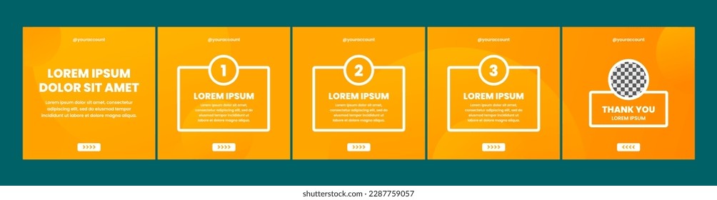 carousel or microblog layout template for social media posts. social media template with orange color