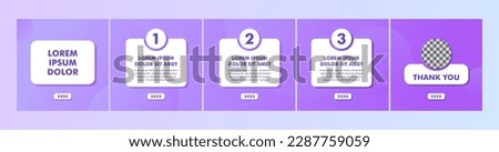 carousel or microblog layout template for social media posts. social media template with purple color