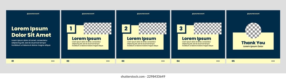 carousel or microblog template layout for social media posts. dark theme social media template