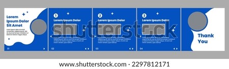 carousel or microblog template layout for social media posts. social media template with blue theme