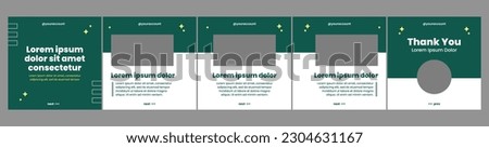 carousel or microblog template for social media posts. green theme social media template
