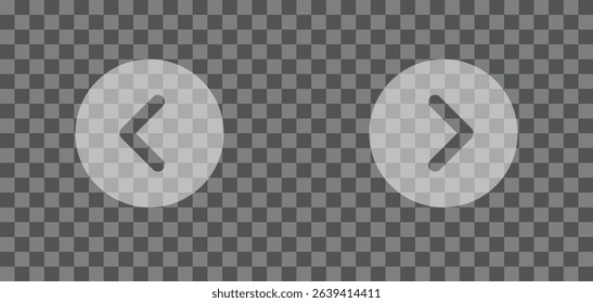Carousel navigation arrows, semi-transparent. User interface design. Vector illustration. 