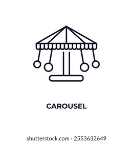 carousel outline icon. Linear vector from entertainment concept. Thin line carousel icon isolated on white background