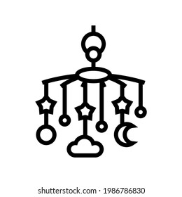carousel per crib baby line icon vector. carousel per crib baby sign. isolated contour symbol black illustration