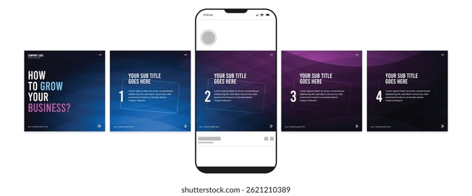 carousel post design, Editable social media carousel post, Most engaging business carousel post template
