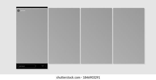 Carousel post mockup design, four blank square post templates