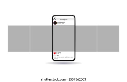 Carousel post, new popular smartphone, vector illustration - Shutterstock ID 1557362003