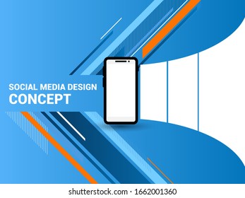 Carousel post on social media with phone and bright background