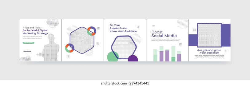 Plantilla de Publicación de Carrusel, Plantilla de Microblog para Pos de Medios Sociales para empresas.